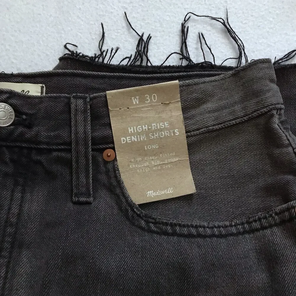 Madewell NWT High Rise Long Denim Shorts Women 30